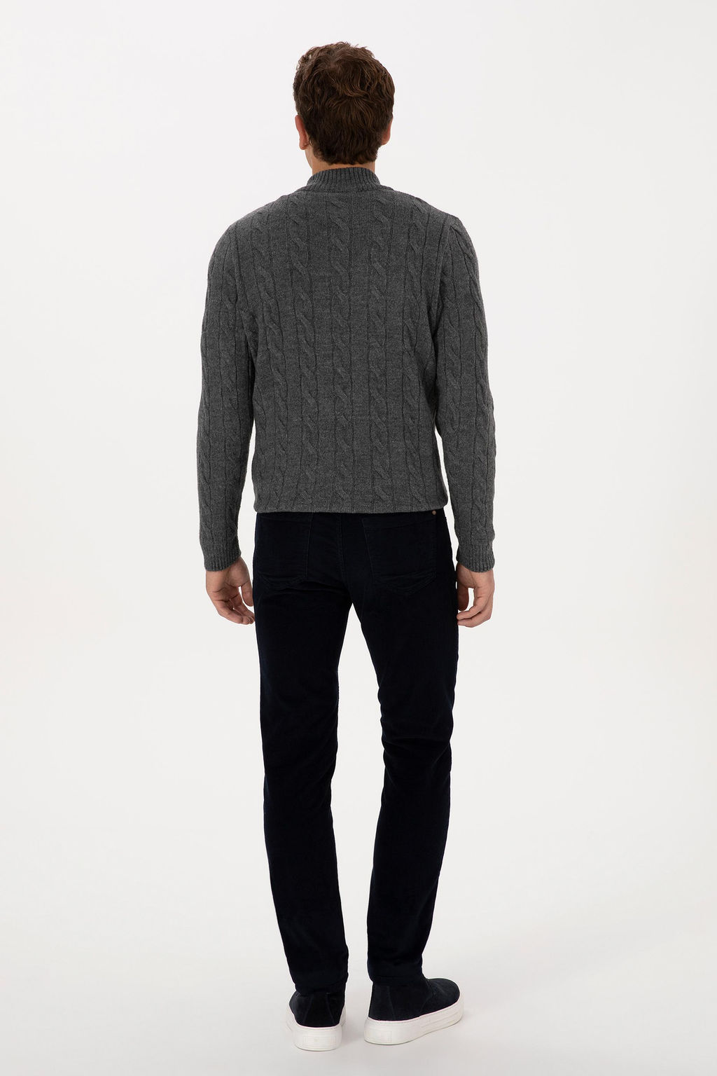 Erkek Lacivert Slim Fit Kanvas / Chino Pantolon