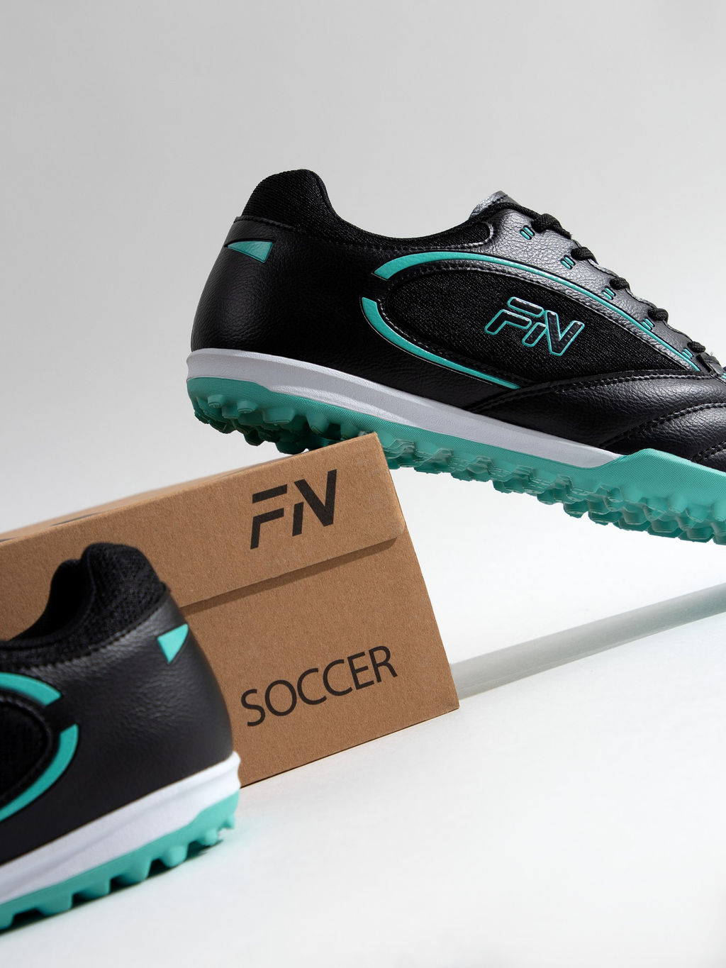 Детские шиповки FN Core Kid (TF) (Black/Teal)