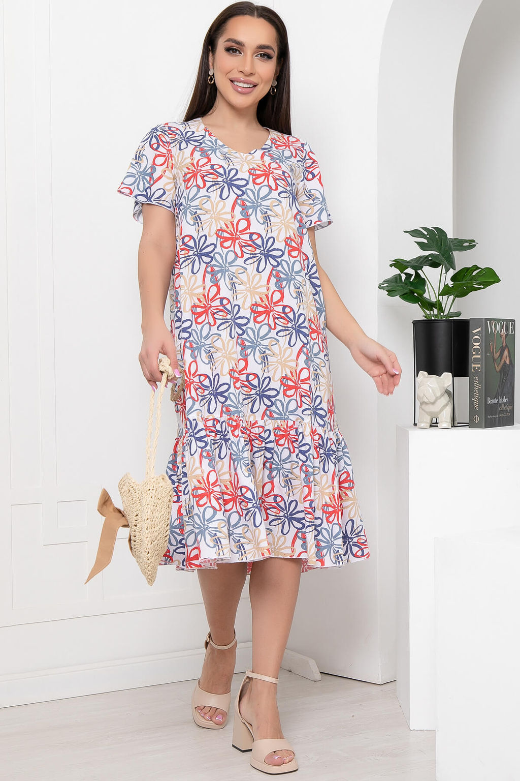 Платье Малика (цветы на белом) П5977 - Lt collection фото 7