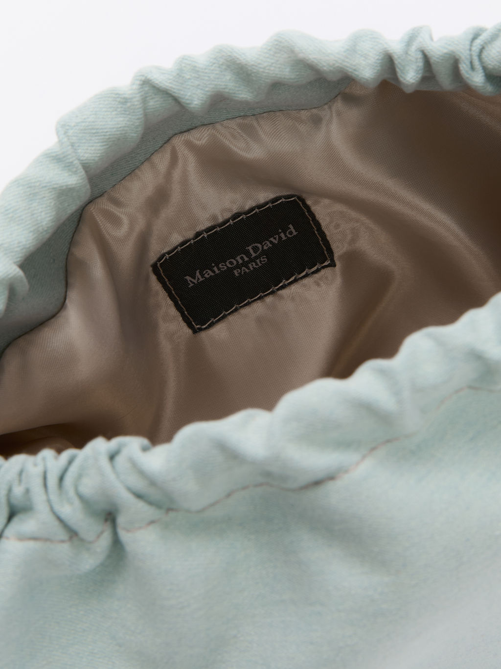 Женская сумка с ручками из денима MAISON DAVID LOLA Артикул 4354480, бледно-голубой  фото 5