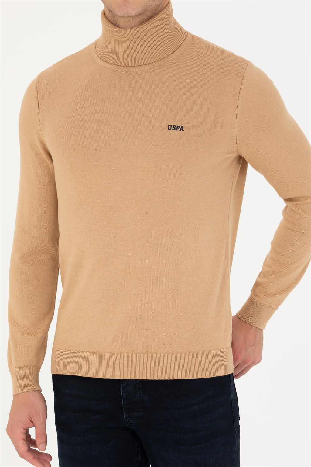 U. S. Polo Assn Мужской базовый свитер песочного меланжа - U.s. polo assn фото 13