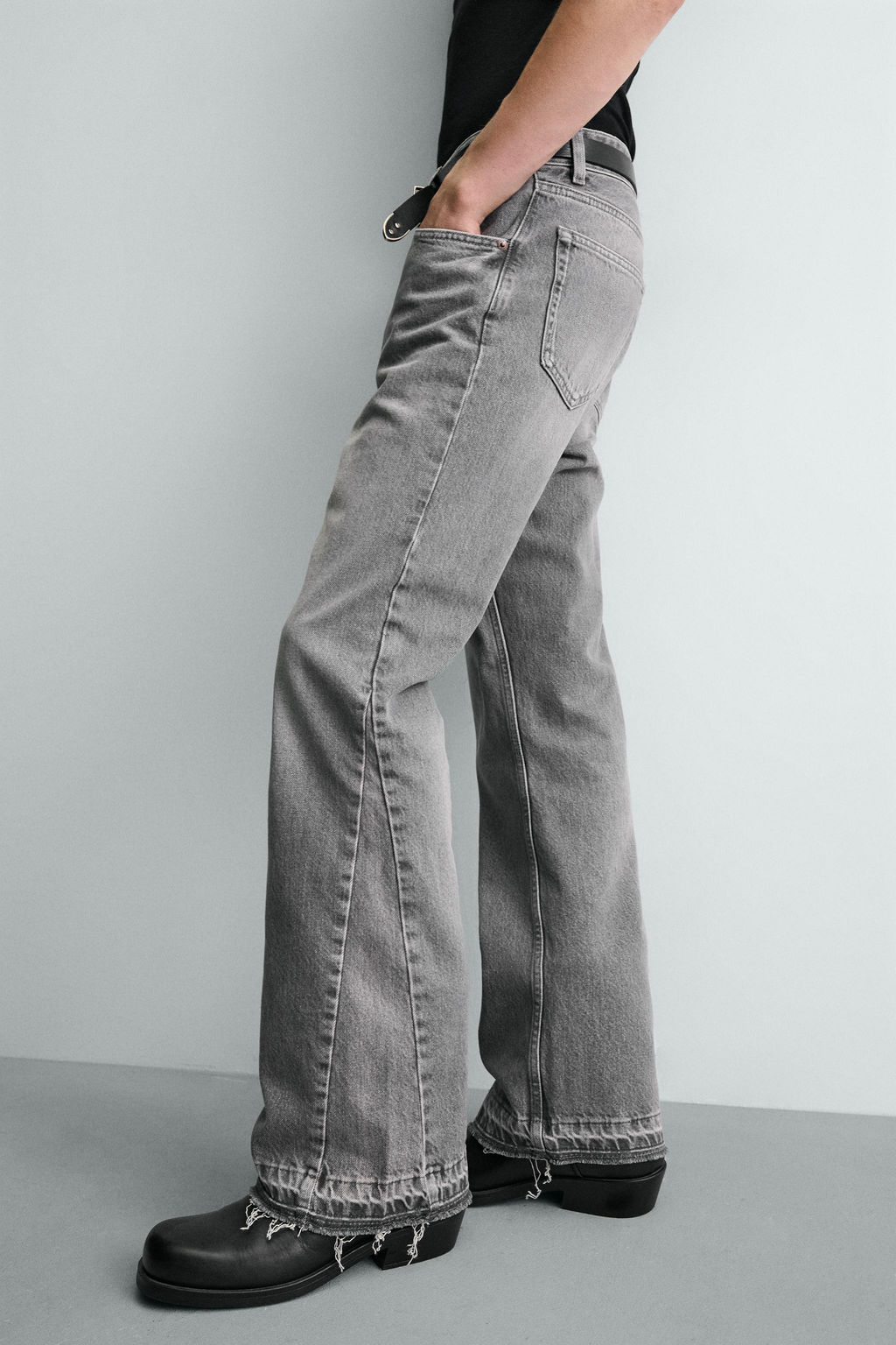 JEANS FLARE FIT ROTOS / Gris - Zara фото 21