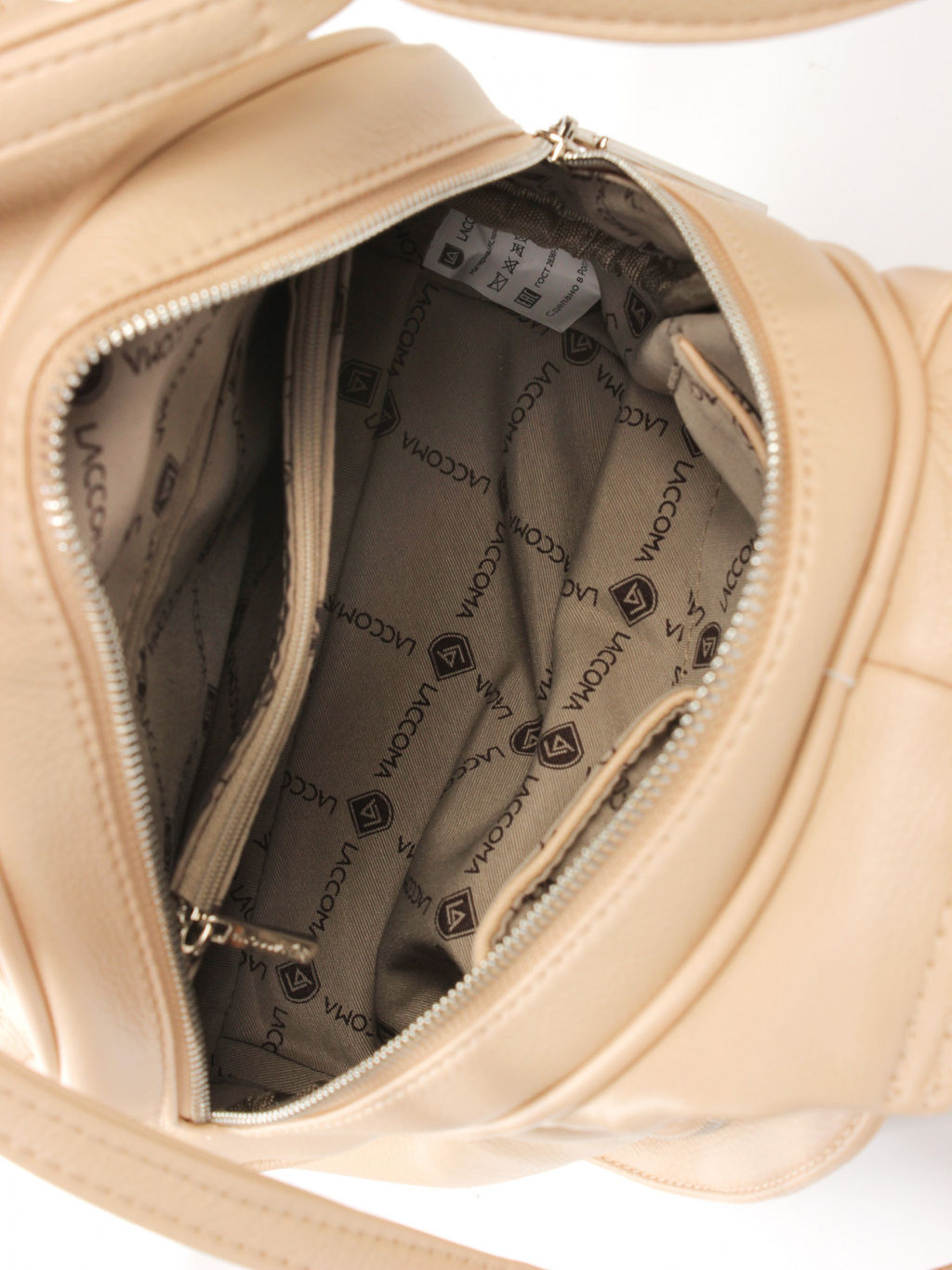 LACCOMA рюкзак Кэрри-L815-бежевый эко кожа хлопок