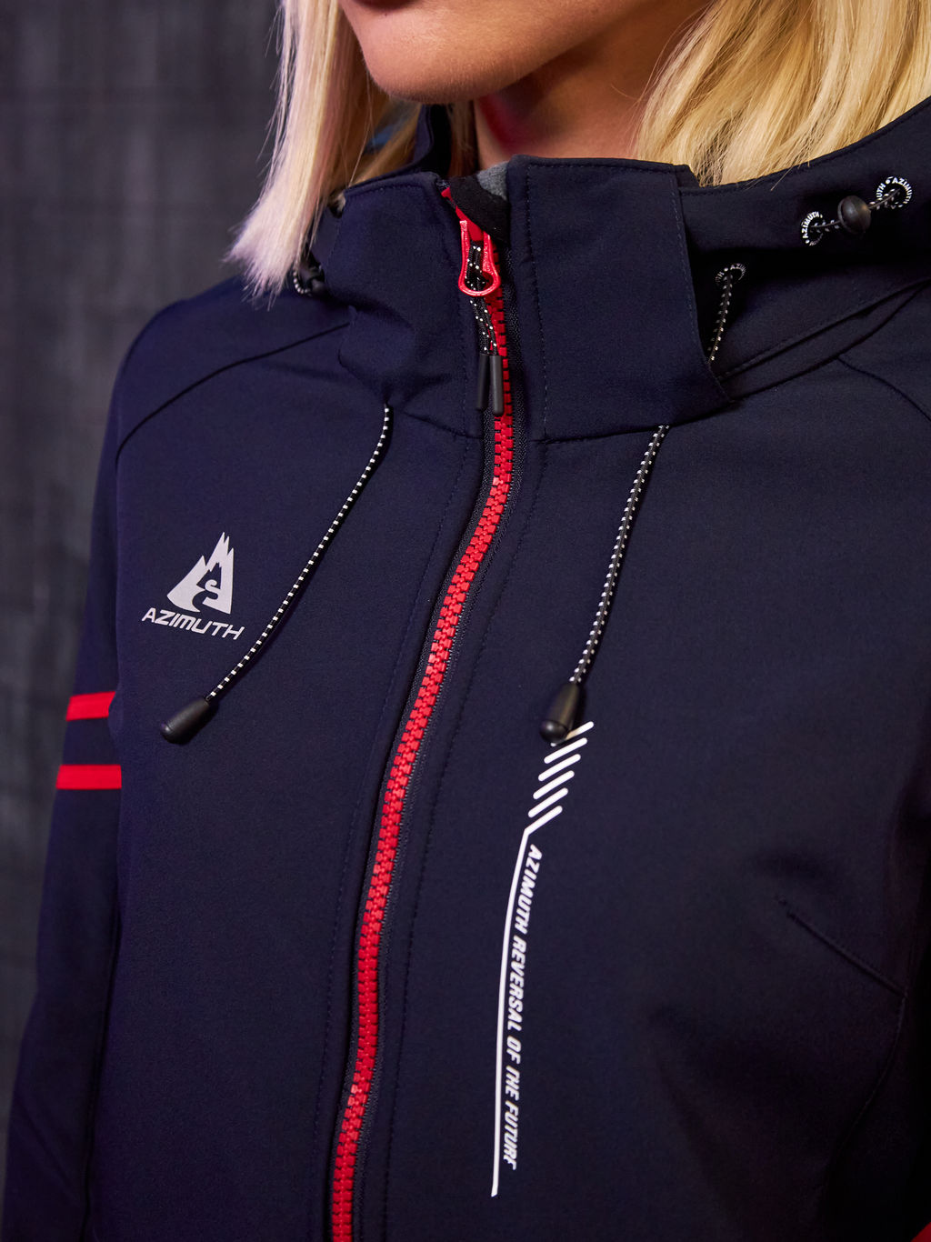 Женская мембранная куртка виндстоппер на флисе Azimuth Заря 124/23982_705 Темно-Синий  фото 21