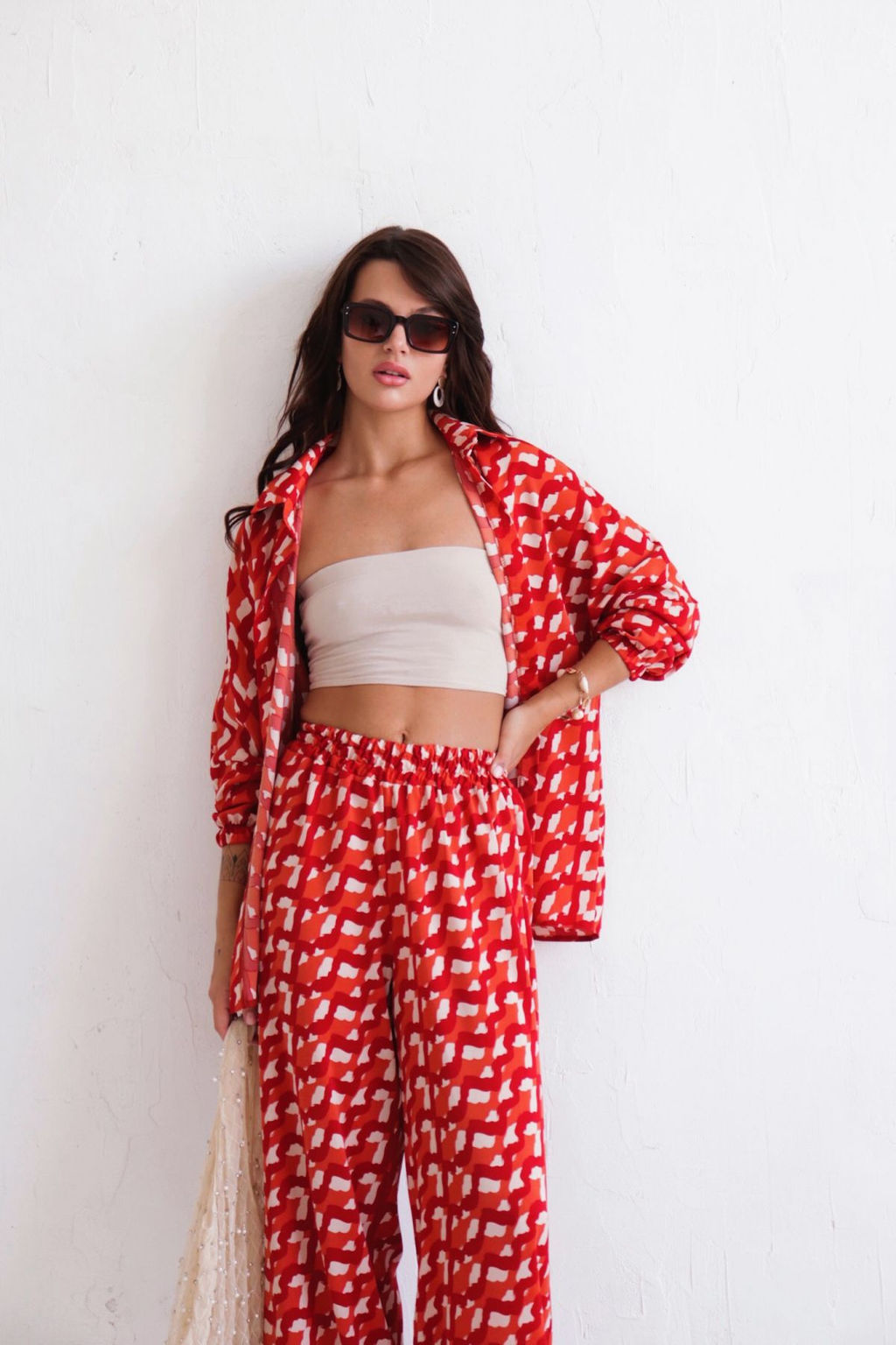 9969 Костюм летний красный с принтом - Martichelli фото 2