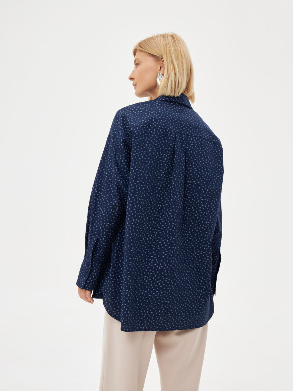 Блузка женская дл. рук. KATHARINA KROSS KK-B-007T-синий.принт  фото 5