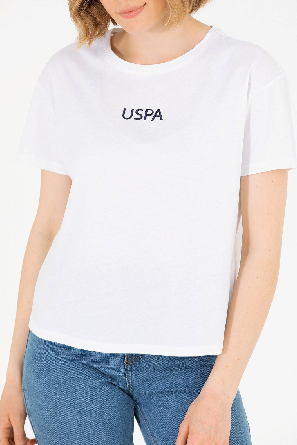 Женская белая футболка с круглым вырезом Неожиданная скидка в корзине - U.s. polo assn фото 6