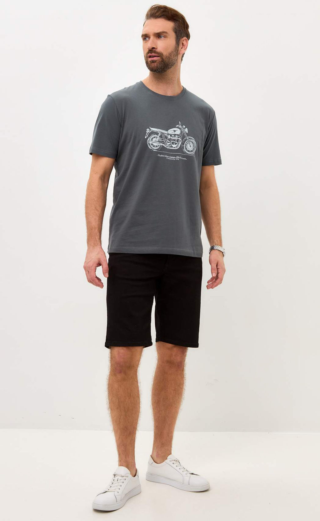 Футболка мужская с принтом F011-06-30 тёмно-серая - Fine joyce фото 12