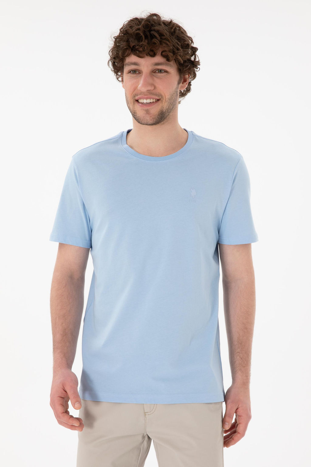 Erkek Regular Fit Bisiklet Yaka Mavi Basic Ti__rt Sepette S_rpriz _ndirim - U.s. polo assn фото 4