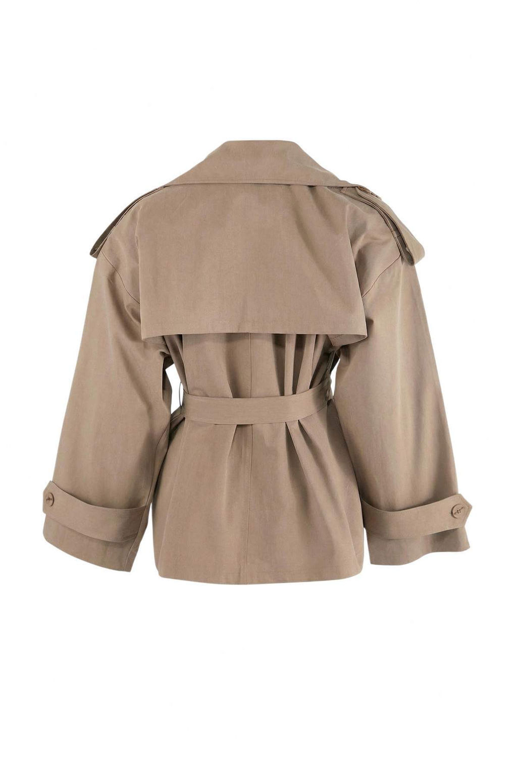 Vizon Yumusak Tuseli Kemerli Oversize Kruvaze Kapama Midi Trenckot TWOSS26TR00007 - Trendyolmilla фото 16