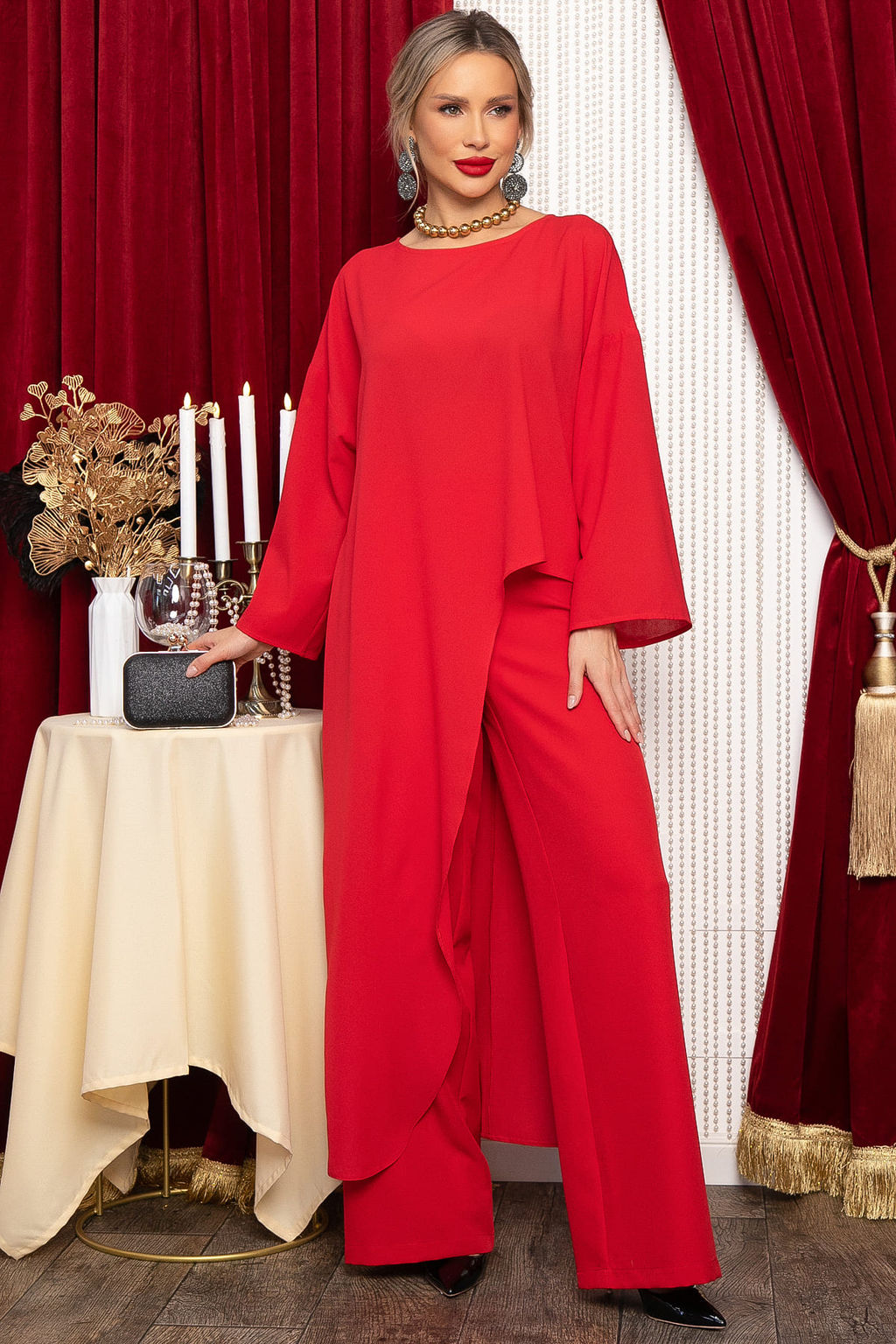 Блуза Лестия (красная) Б14714-16М - Lt collection фото 2