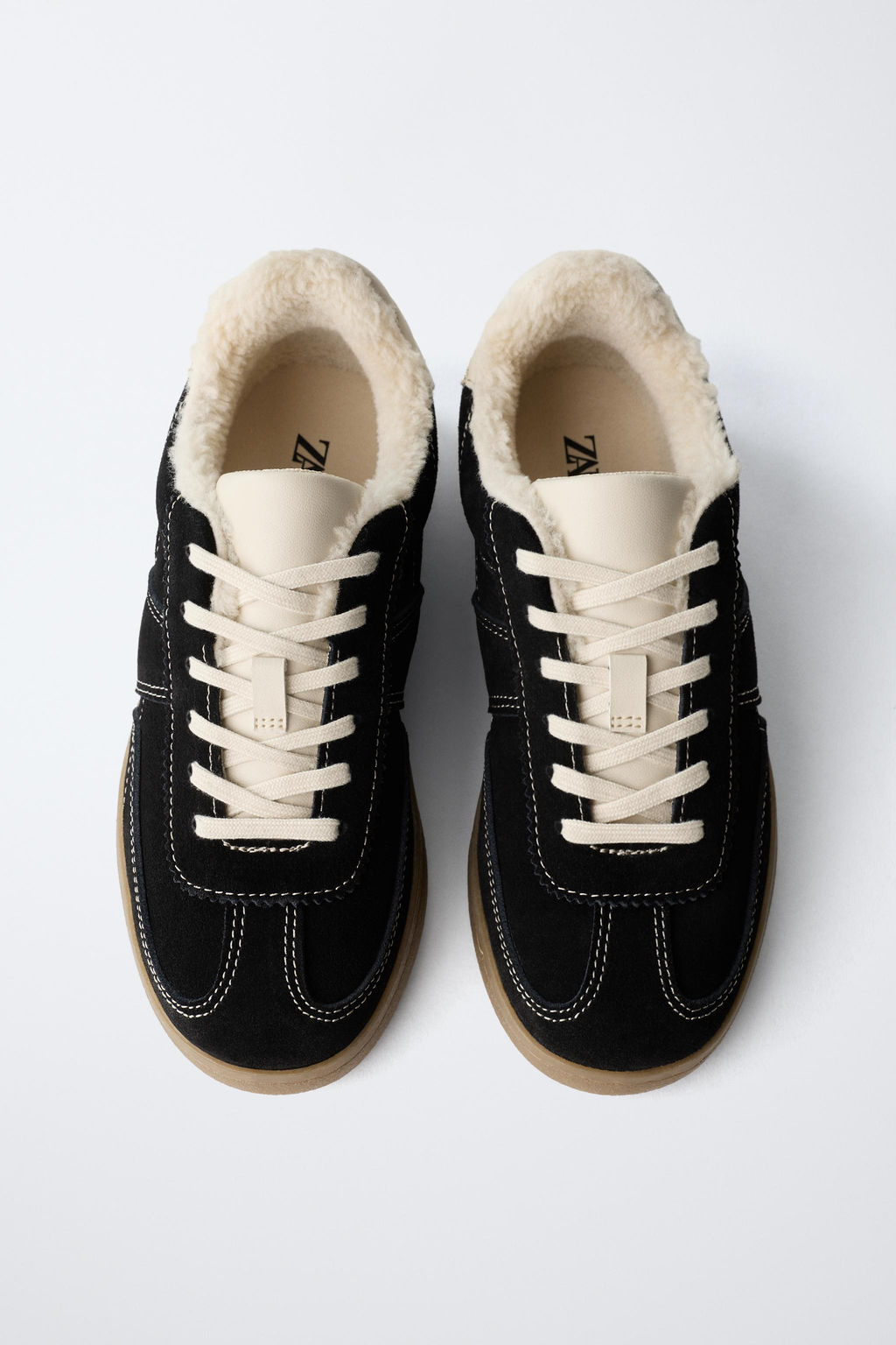 SNEAKERS WITH FAUX SHEARLING DETAIL - Zara фото 5