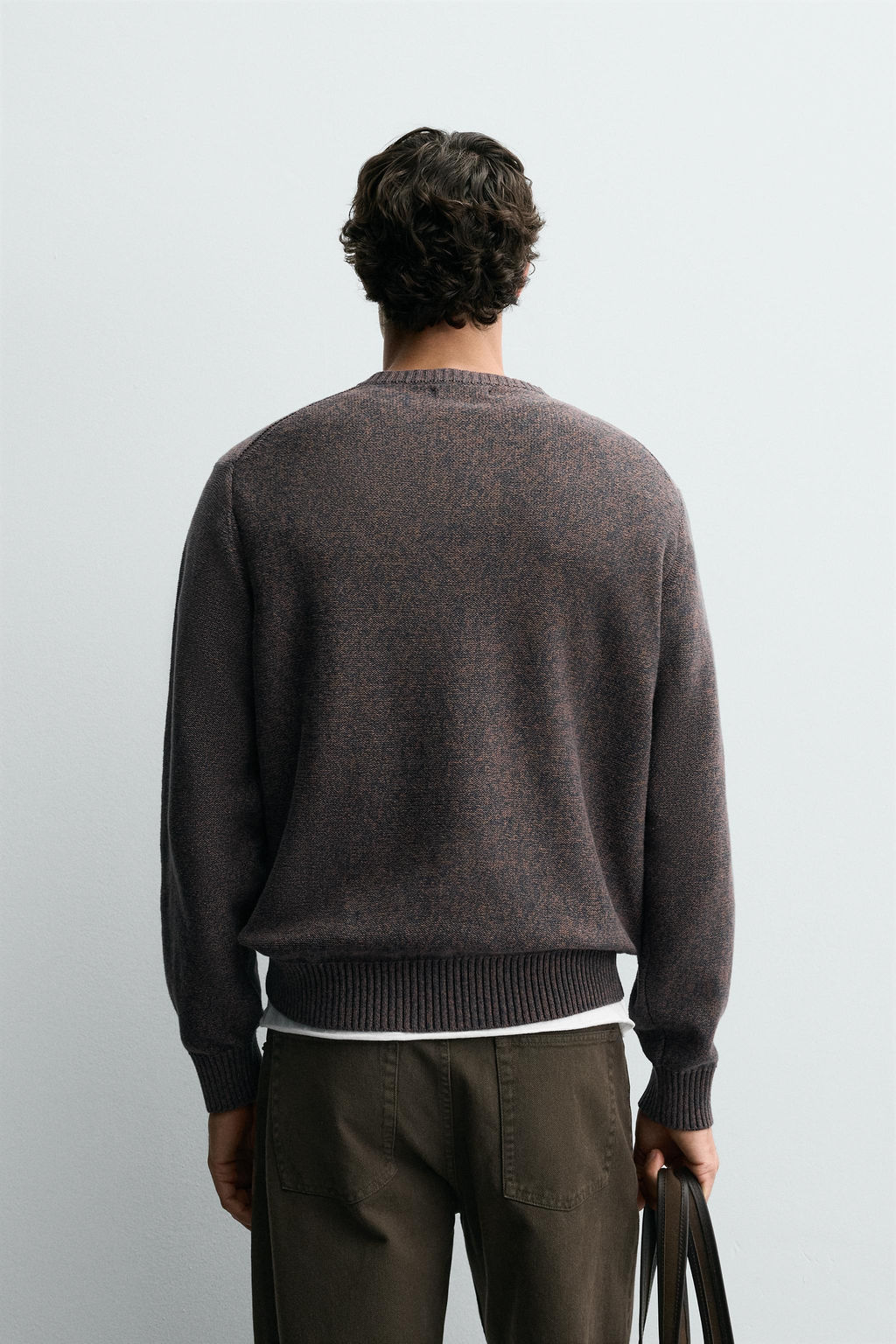 BUTTON-UP V-NECK SWEATER