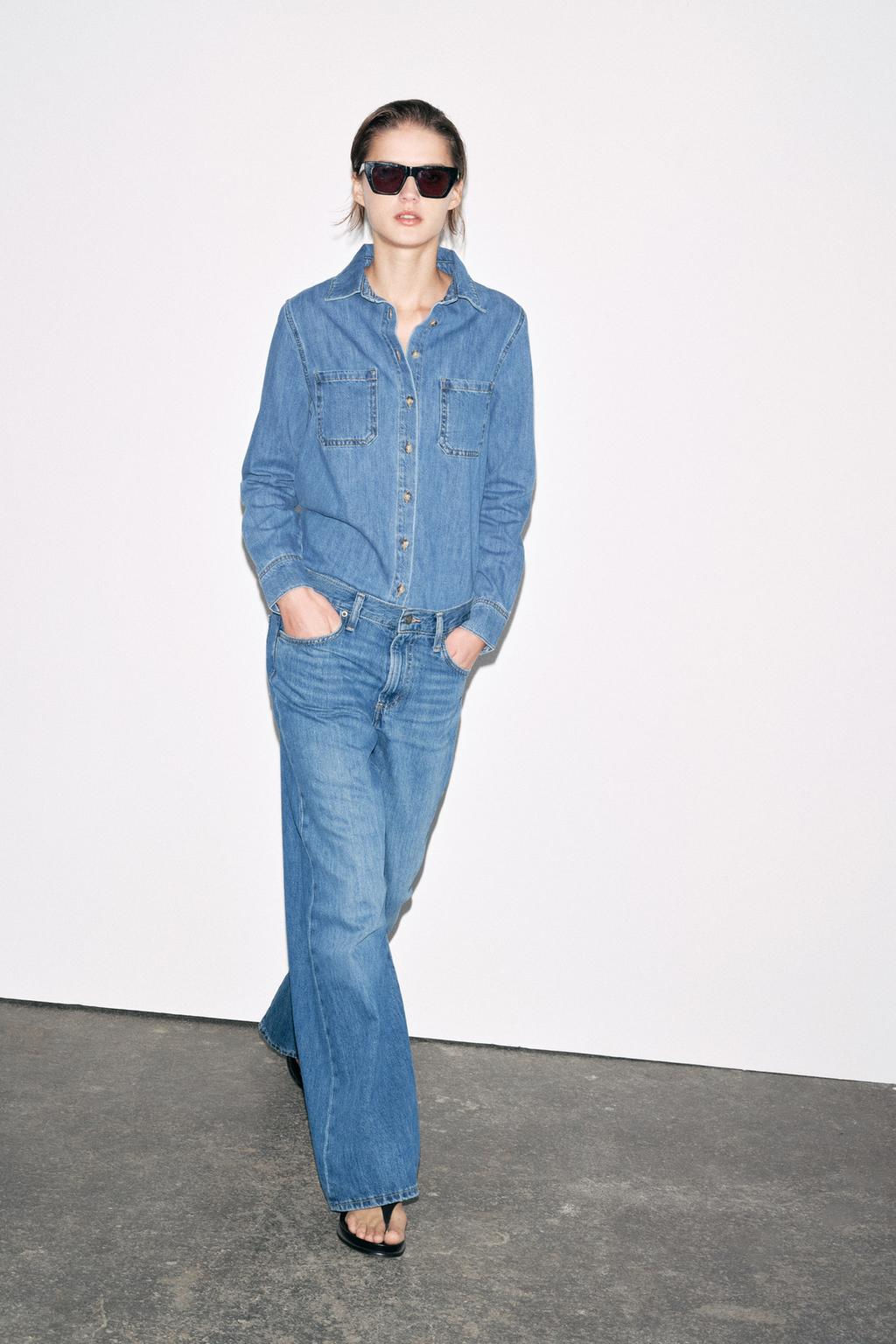 ZW COLLECTION WIDE-LEG LOW-RISE JEANS - Zara фото 8