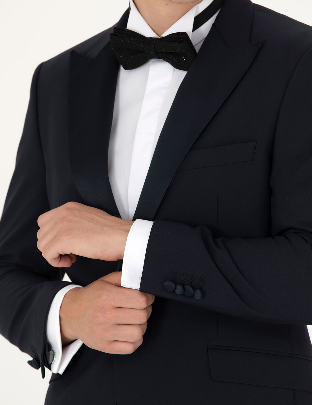 Lacivert Ex. Slim Fit Yelekli Smokin