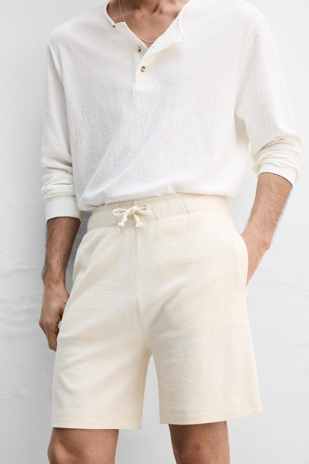 TEXTURED RELAXED FIT BERMUDA SHORTS - Zara фото 5