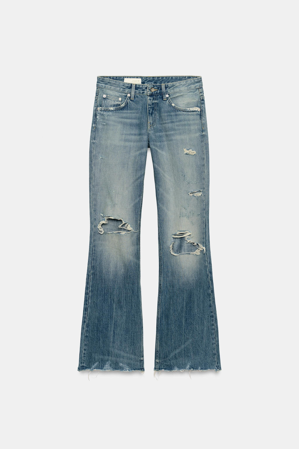 JEANS TRF FLARE ROTOS TIRO MEDIO / Azul - Zara фото 6