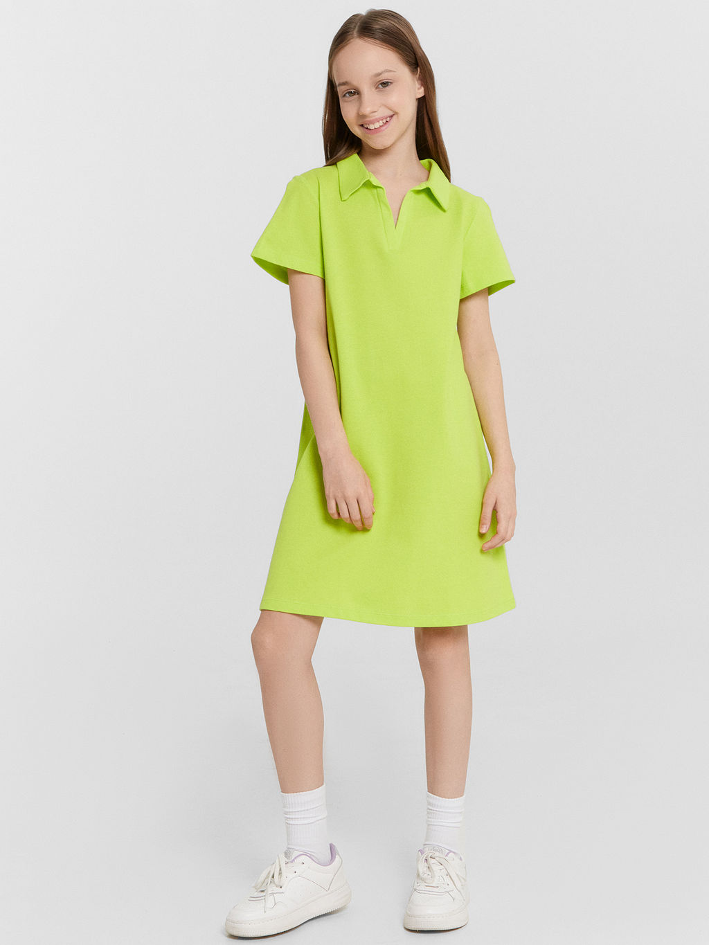 Платье поло для девочек салатовое - Mark formelle фото 2