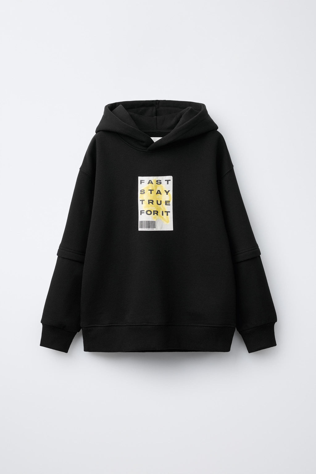 DOUBLE LONG SLEEVE LABEL HOODIE