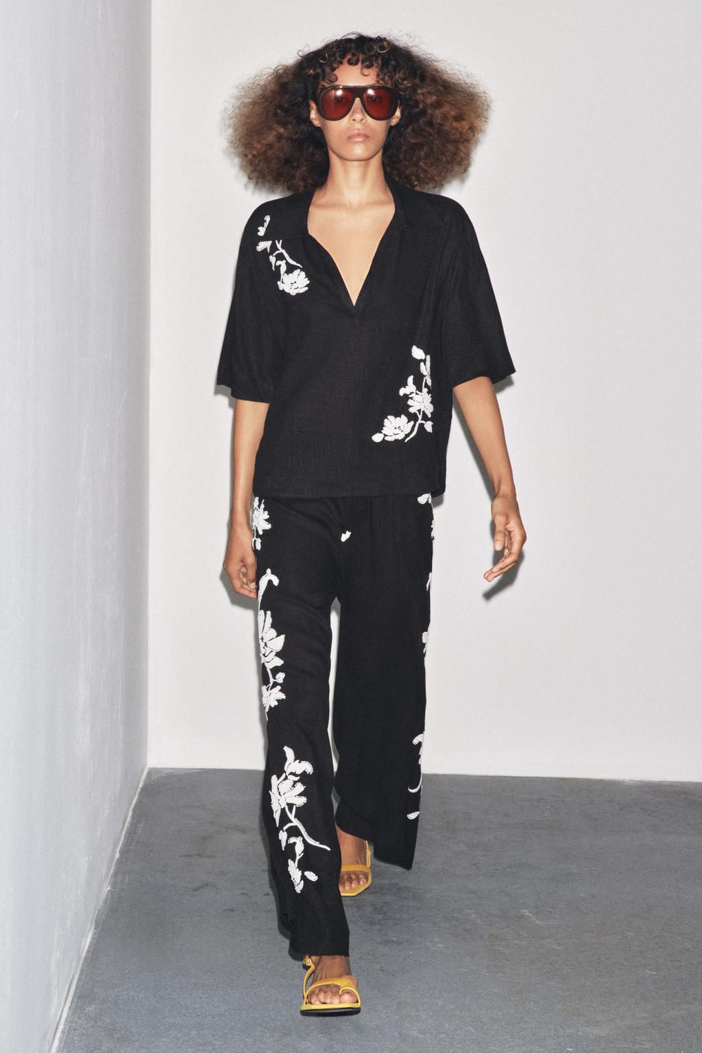 ZW COLLECTION BEADED EMBROIDERY TROUSERS