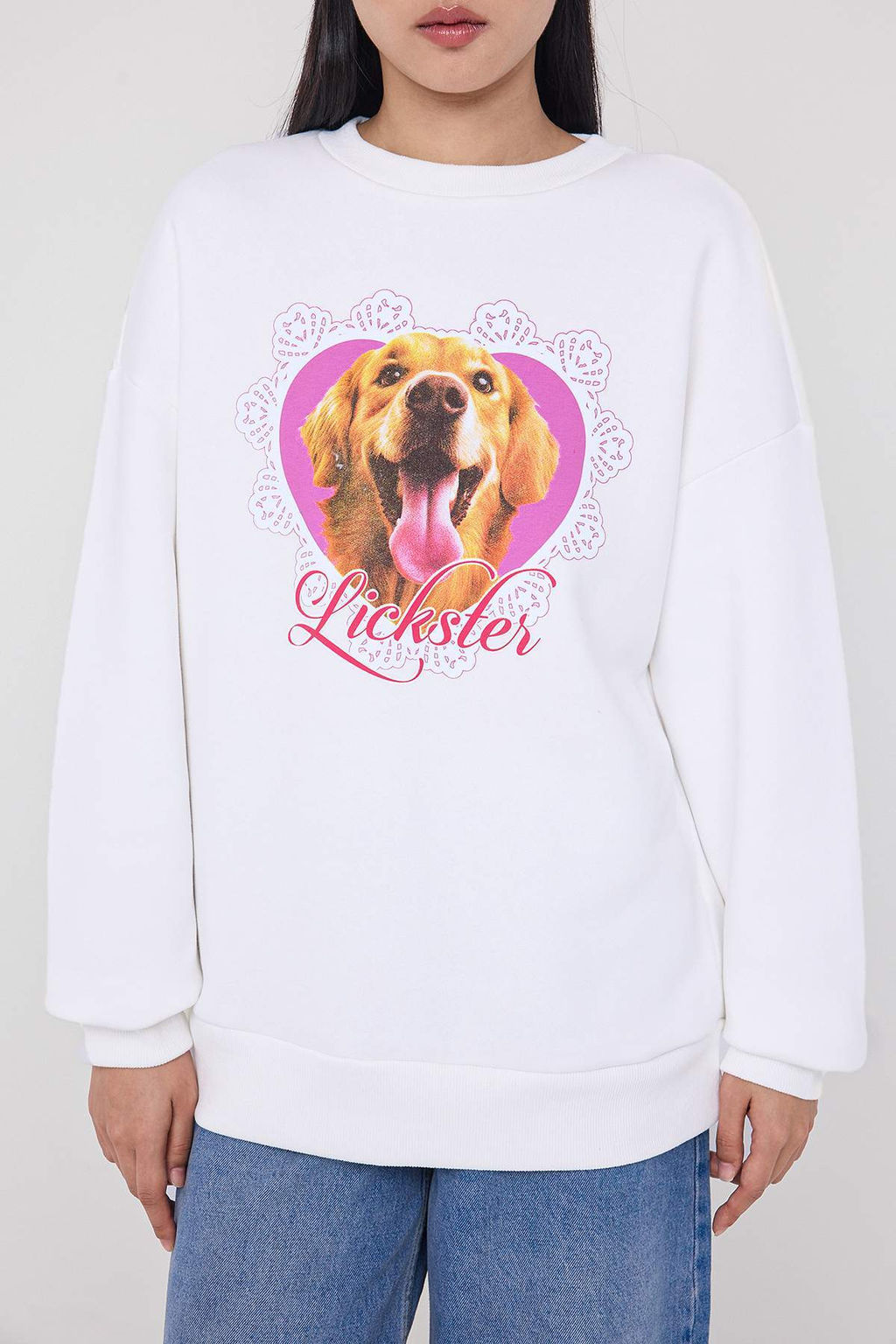 Teen Ekru Oversize/Bask?l? Orme Sweatshirt TWOAW26SW00104 - Trendyolmilla фото 3