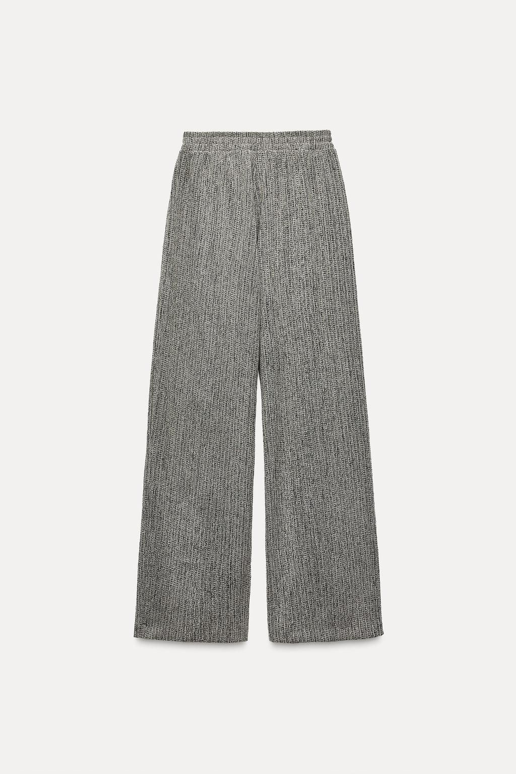 TEXTURED STRAIGHT-LEG TROUSERS - Zara фото 20