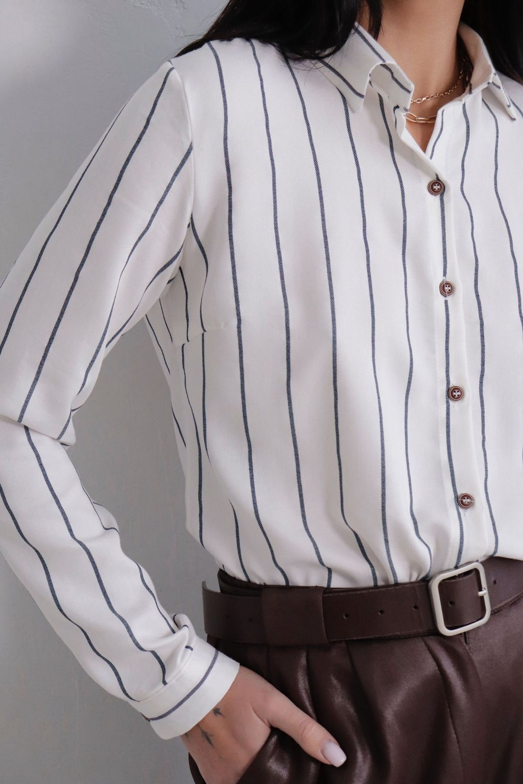 11456 Рубашка белая в полоску - Martichelli фото 3