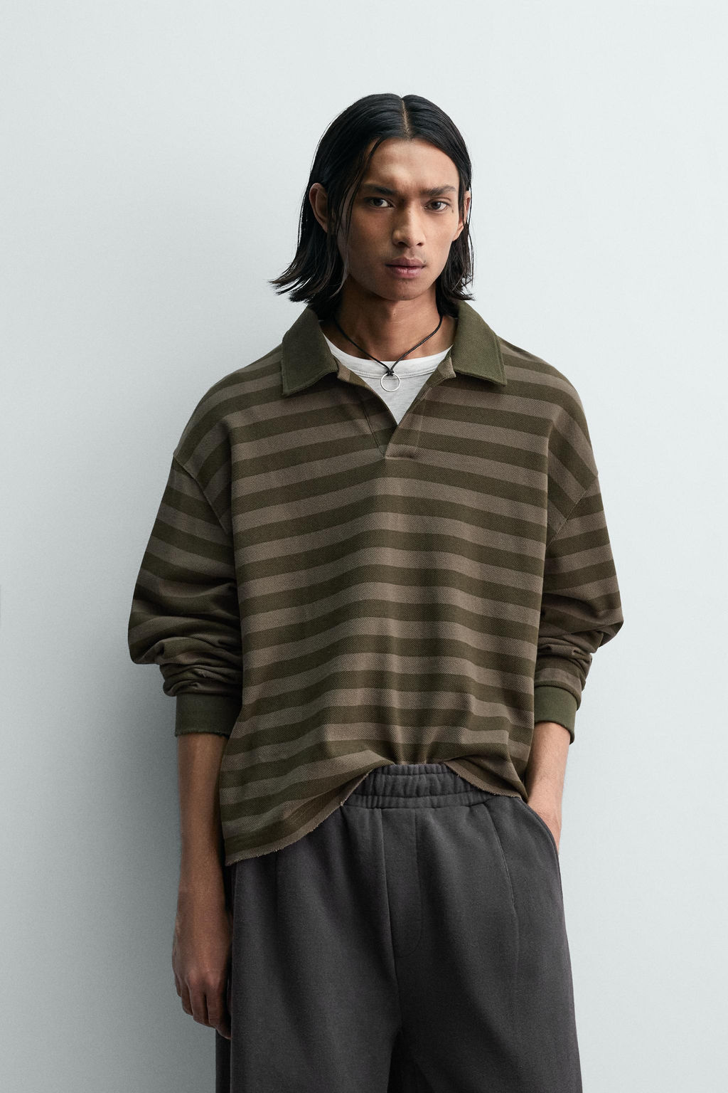 STRIPED PIQU_ RUGBY POLO SHIRT - Zara фото 11