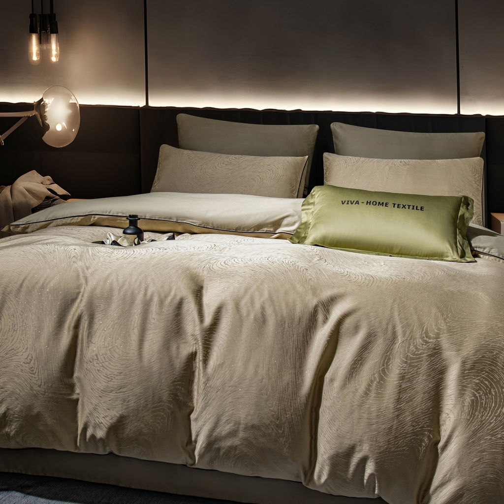 Комплект постельного белья Сатин-Жаккард Тессоро MT001 Евро 4 Наволочки