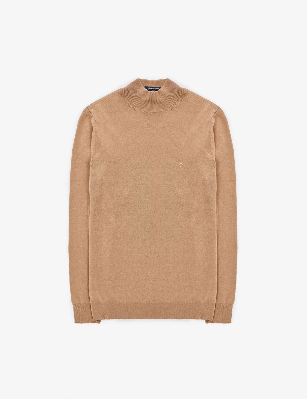 Camel Slim Fit Yar_m Bal_k__ Yaka Basic Triko Kazak