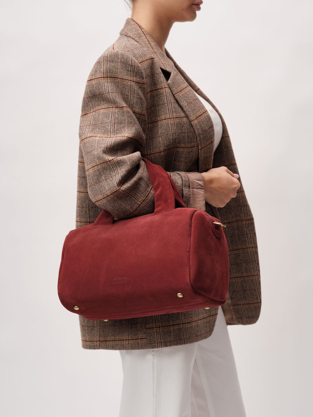 Замшевая сумка Bowling DBR 31378 красное вино  фото 12