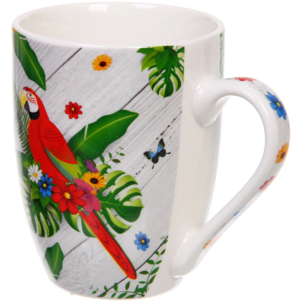 Цена за 2 шт. Кружка керамическая 350мл "Экзотические птицы"