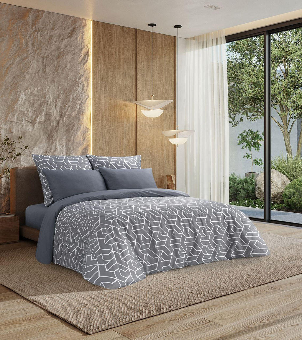 Постельное белье Квадро Евро (простыня на резинке 180*200 см) + 4 наволочки