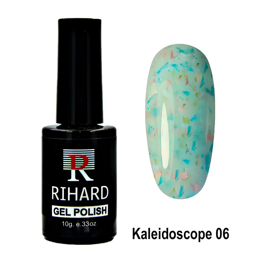 Rihard Gel Polish Kaleidoscope Гель-лак с разноцветными хлопьями, 10 мл №06