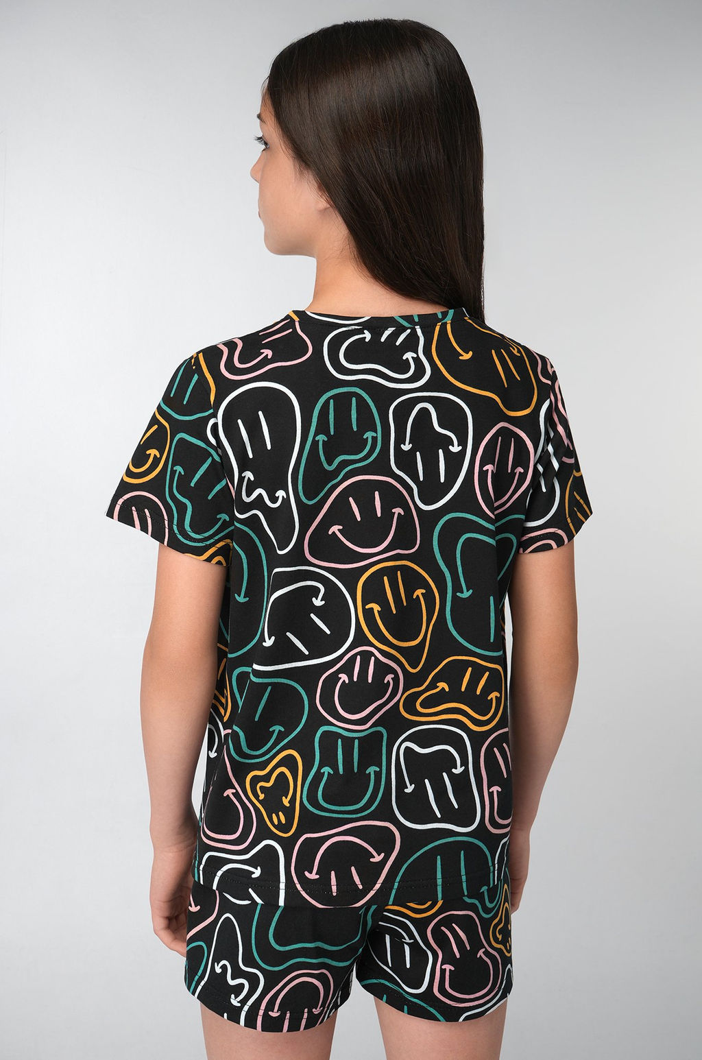 Хлопковая пижама для девочки с шортами Happyfox