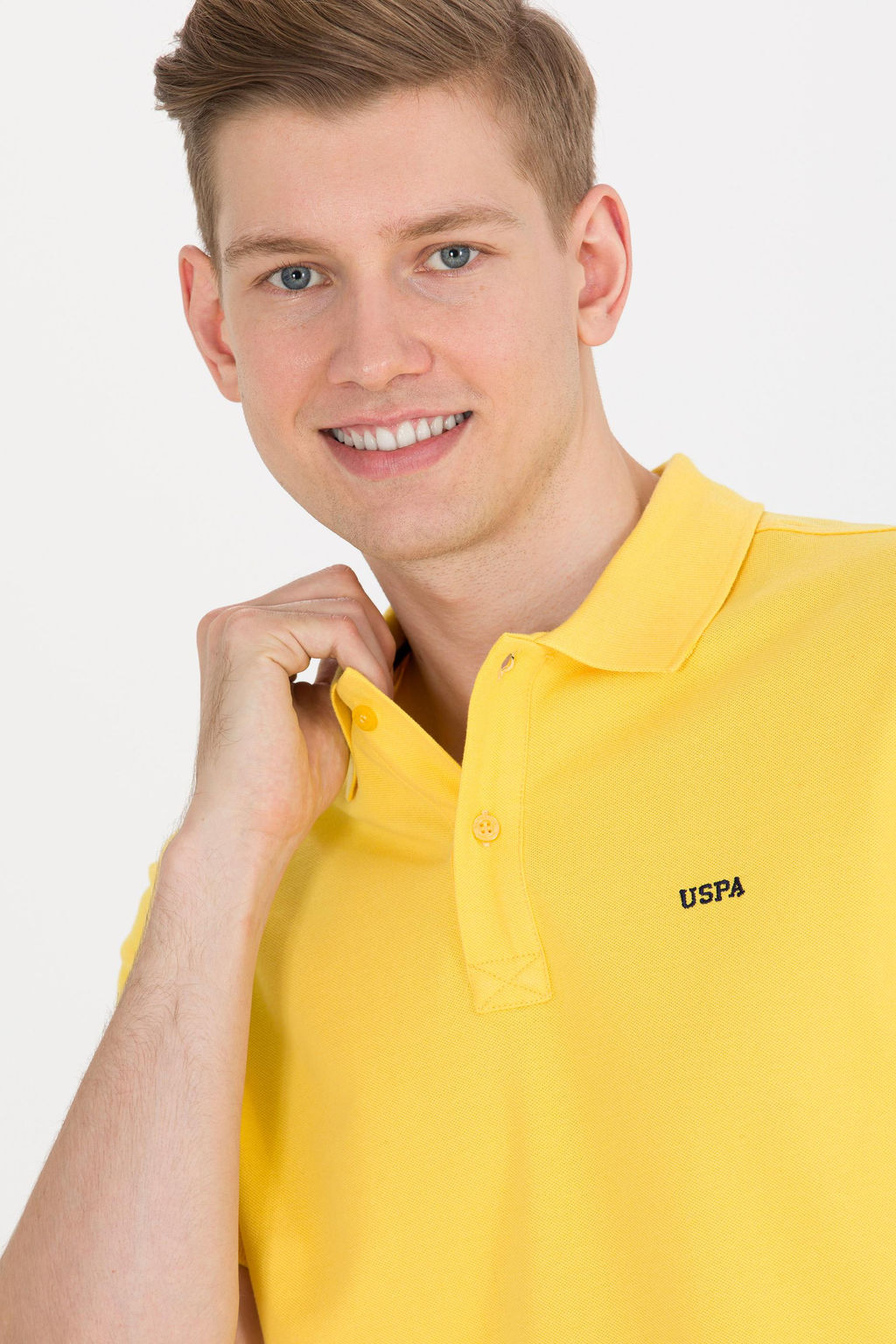 U. S. Polo Assn Мужская темно-желтая базовая футболка с воротником-поло - U.s. polo assn фото 12