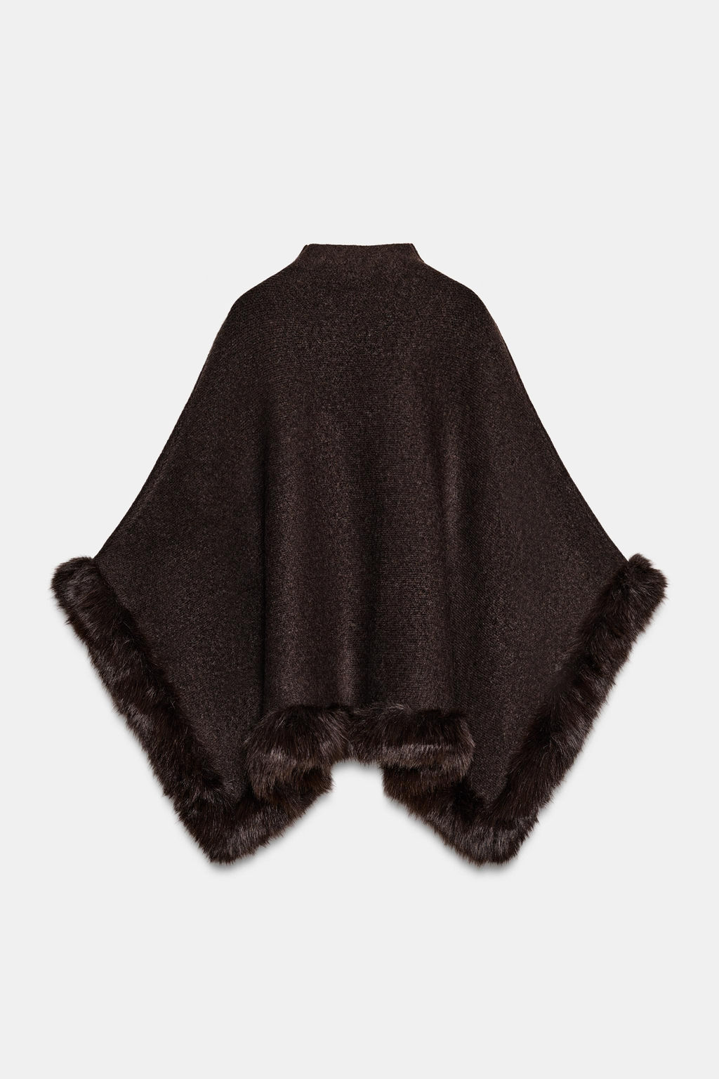 FAUX FUR KNIT PONCHO CAPE - Zara фото 4