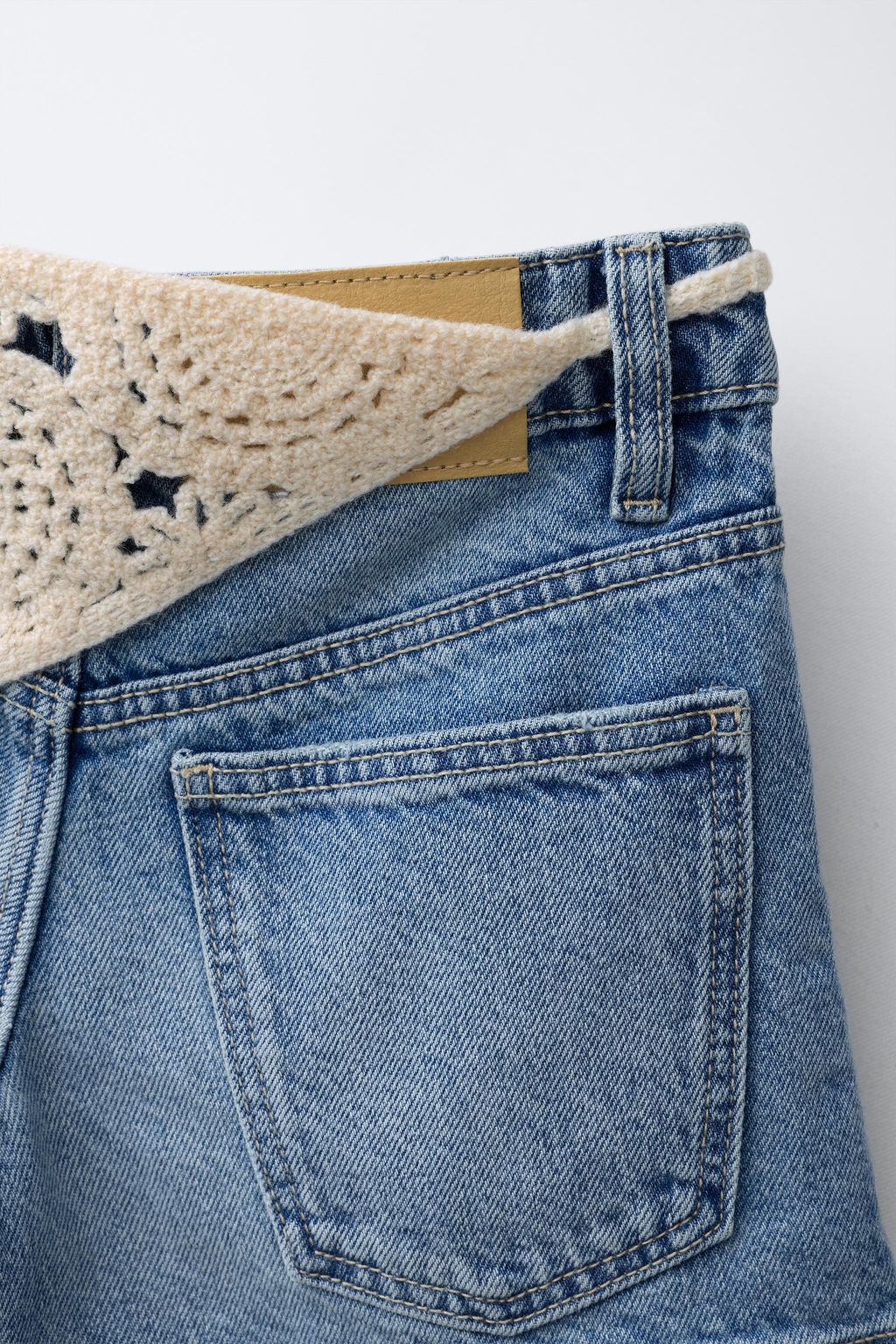 BERMUDA DENIM BANDANA PUNTO CROCHET / Azul - Zara фото 4