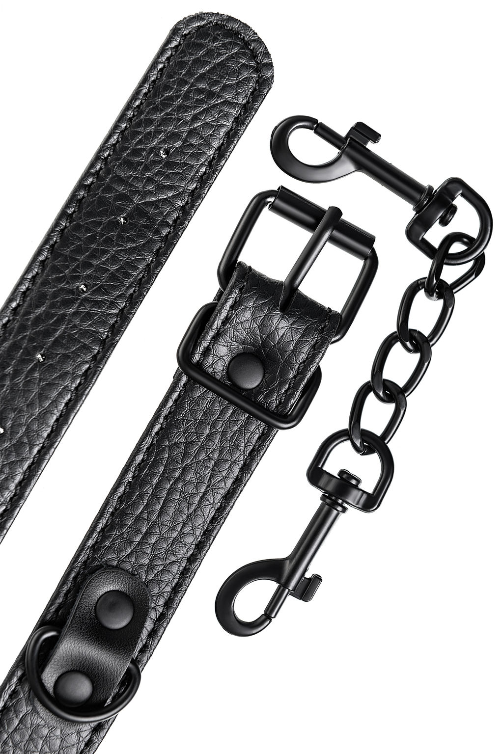 Наручники TOYFA Theatre, PU кожа, черный, 26,5 см