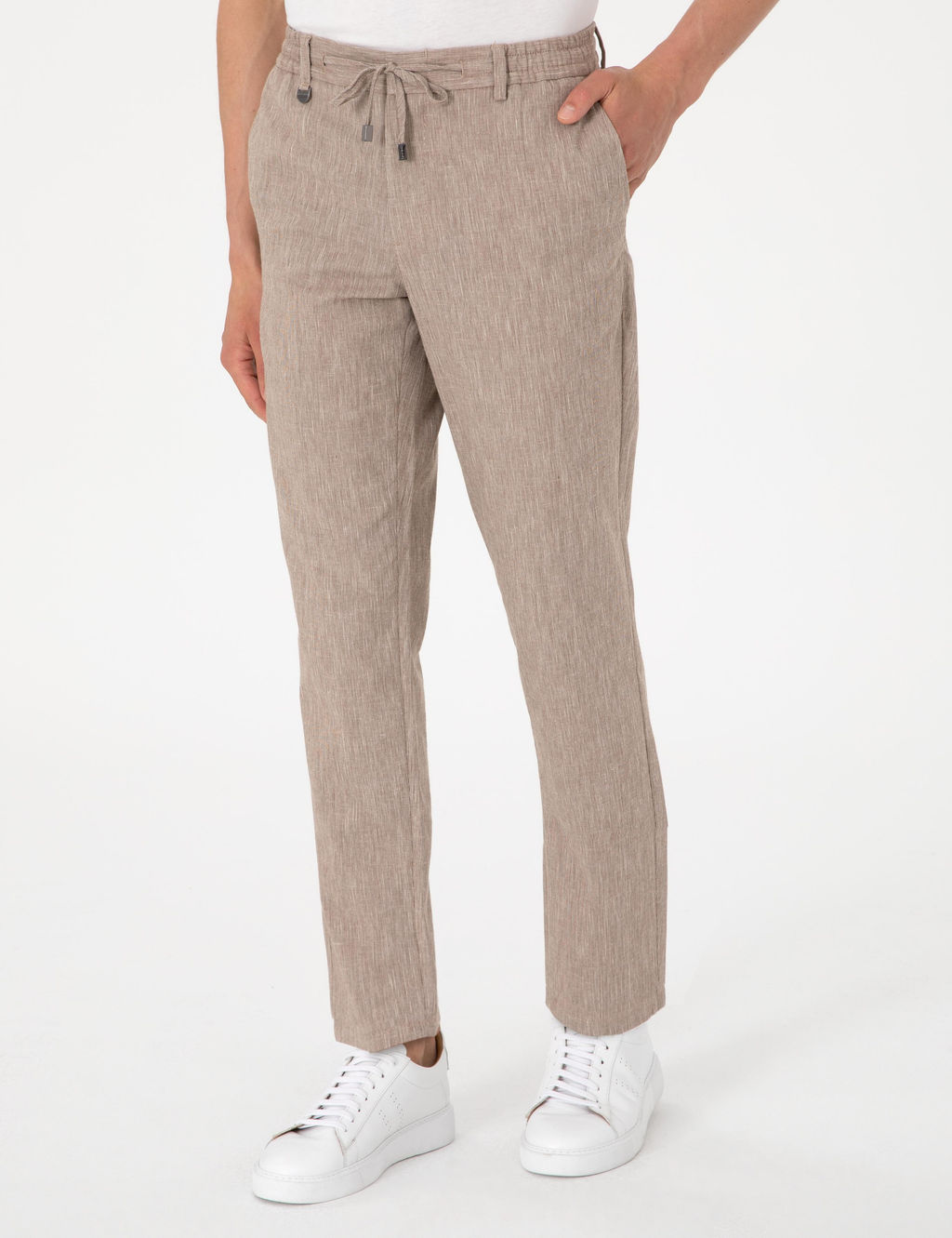 A__k Kahverengi Ex. Slim Fit Keten Kar___ml_ Pantolon - Pierre cardin фото 2