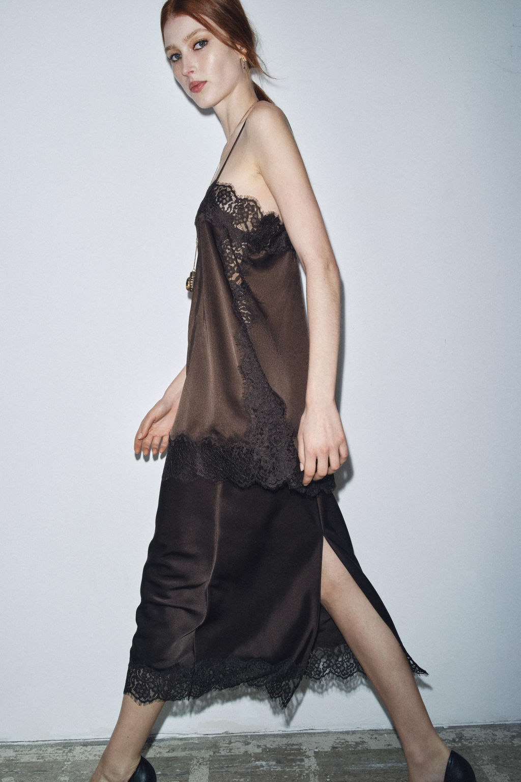 ZW COLLECTION SATIN LACE TOP - Zara фото 15