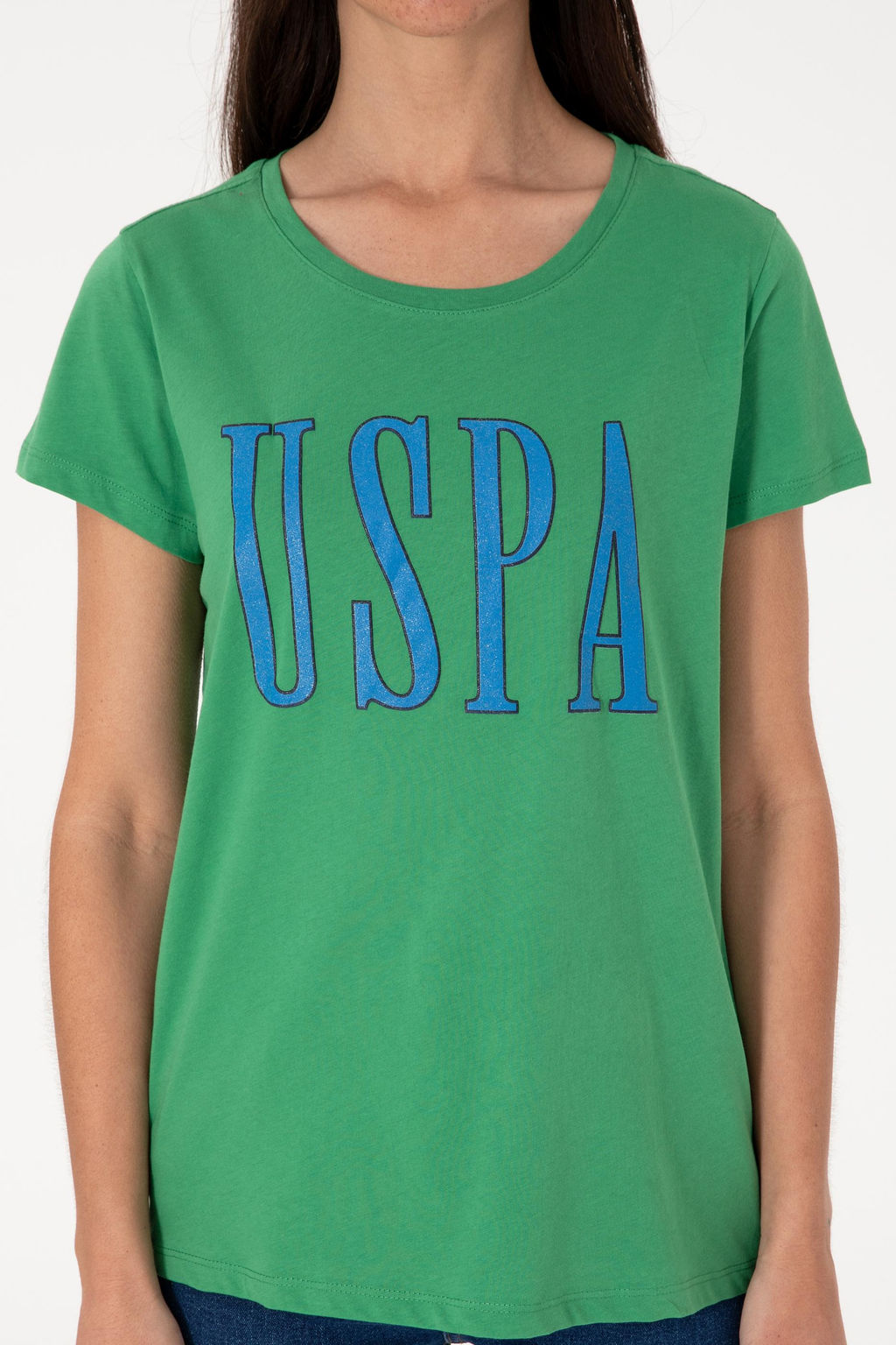 Kad_n A__k Ye_il Bisiklet Yaka Ti__rt Sepette S_rpriz _ndirim - U.s. polo assn фото 6