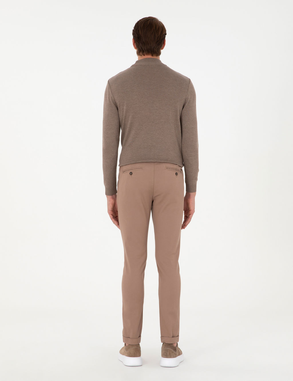 Vizon Slim Fit Beli Lastikli Ba_c_kl_ Kanvas Pantolon