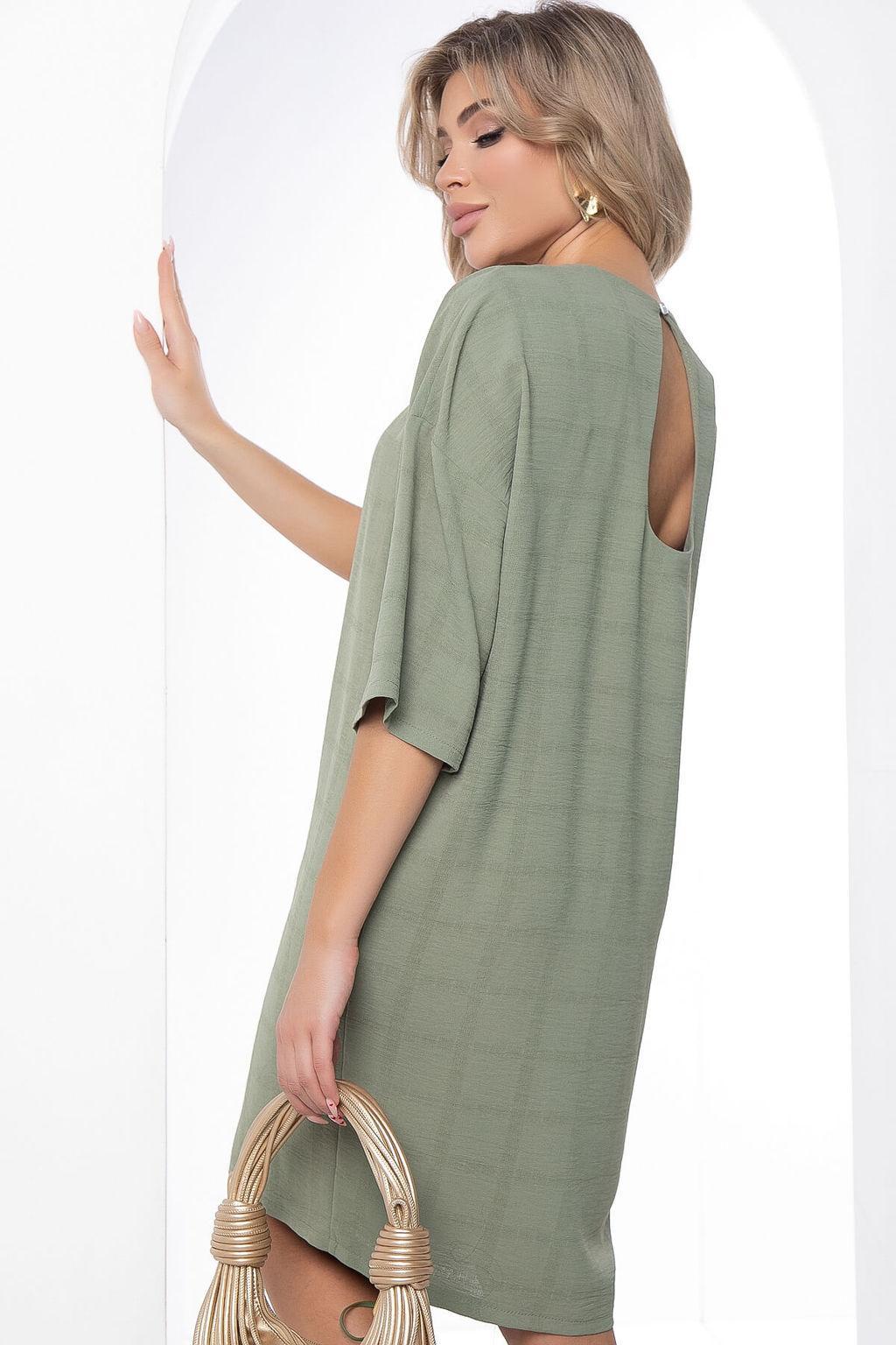 Платье футболка (олива) П8708 - Lt collection фото 2