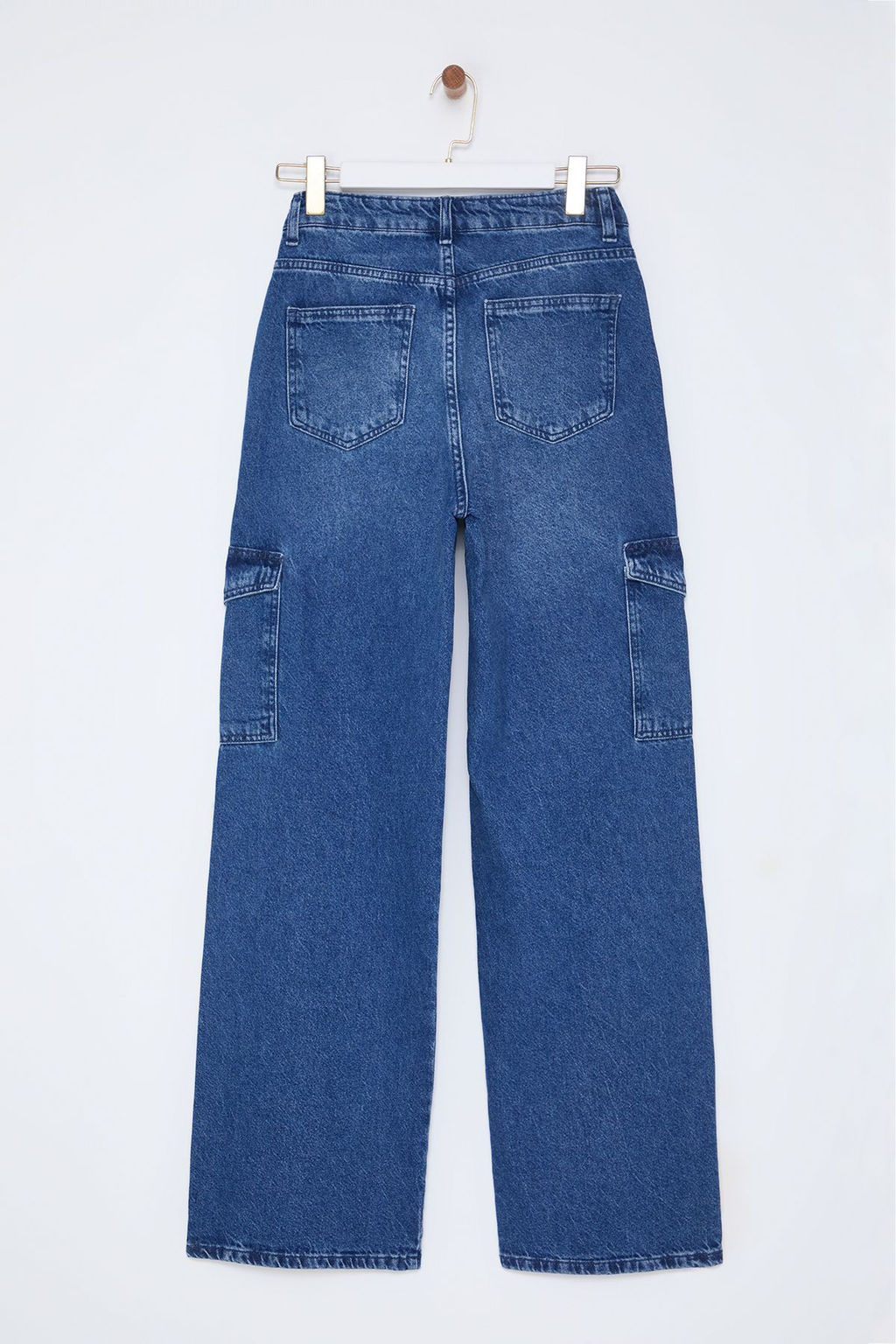 Siyah Kargo Cepli Yuksek Bel Wide Leg Jeans TWOAW22JE0393 - Trendyolmilla фото 16