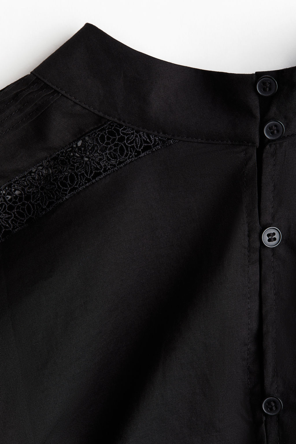 Blusa de algod?n con inserciones de encaje - H&m фото 3