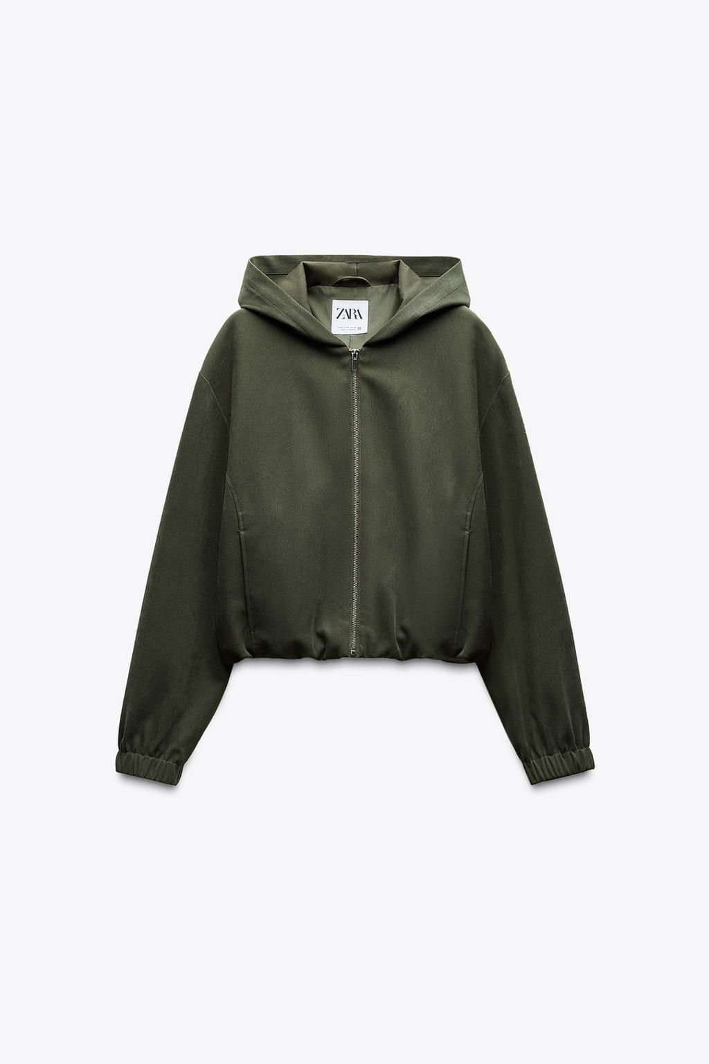 TEXTURED BOMBER JACKET WITH HOOD - Zara фото 10