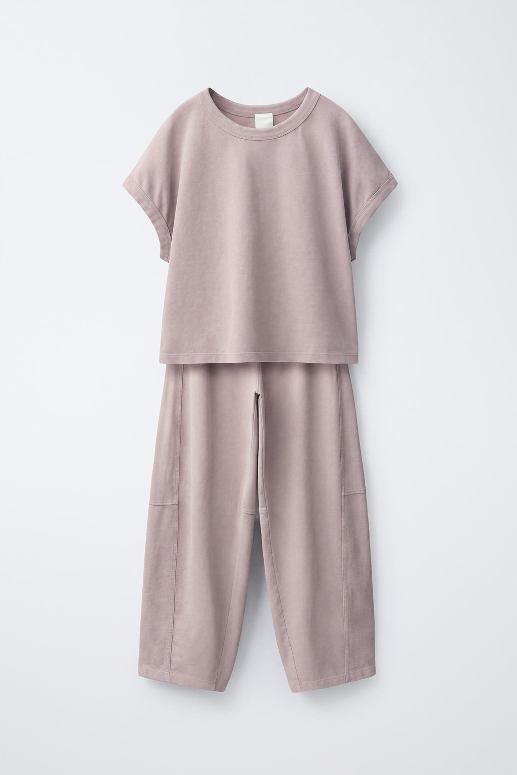 CONJUNTO CAMISETA Y PANTAL?N BALLOON EFECTO LAVADO / Rosa lavado
