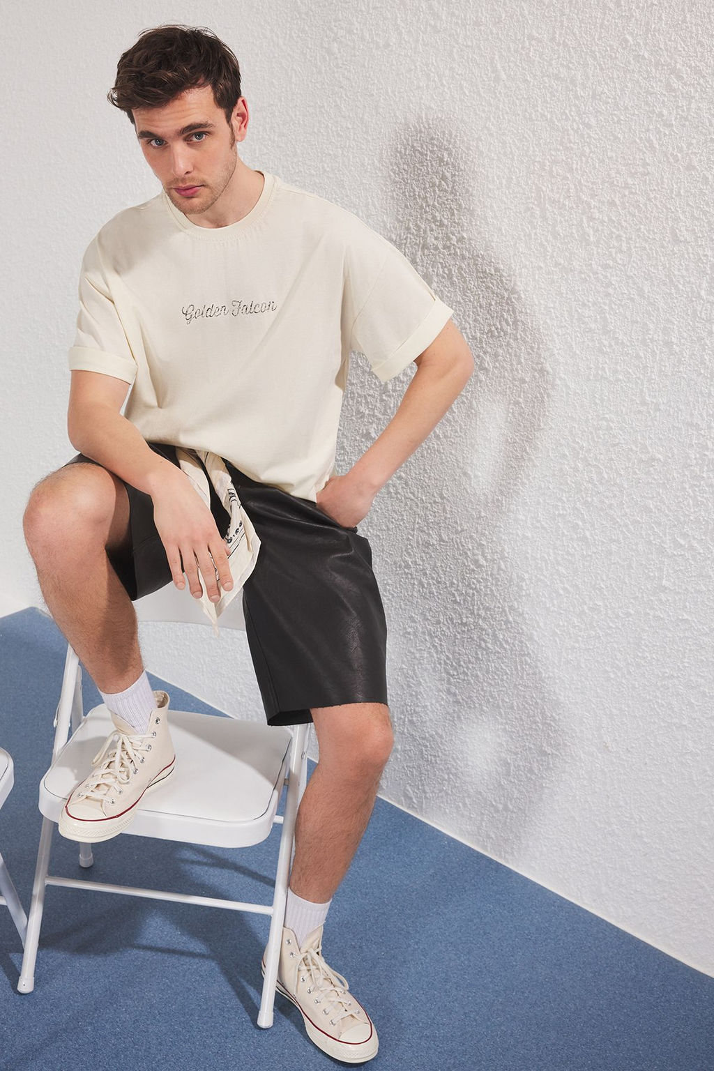 TRENDYOL MAN Lacivert-Bej Oversize/Genis Kesim 2li Paket Yaz? Bask?l?-Duz %100 Pamuk T-Shirt TMNSS25TS00215 - Trendyolmilla фото 7