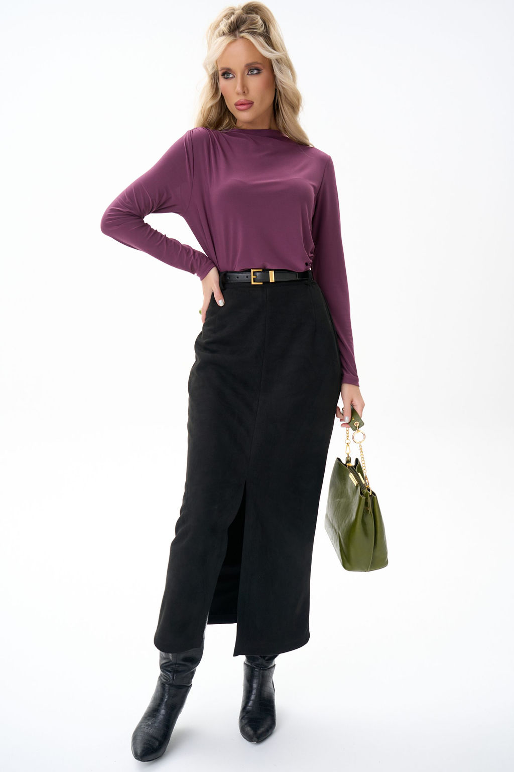 Лонгслив Нора (ежевика)